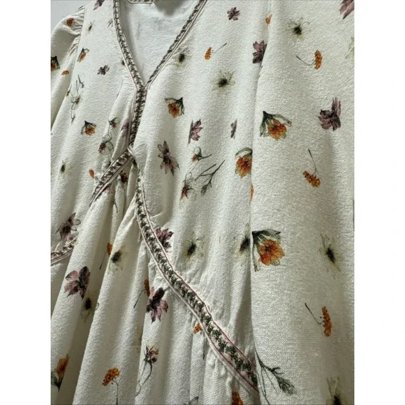 Max Studio London Boho Peasant Maxi Dress Wild Flowers Size Womens XL - Picture 4 of 11